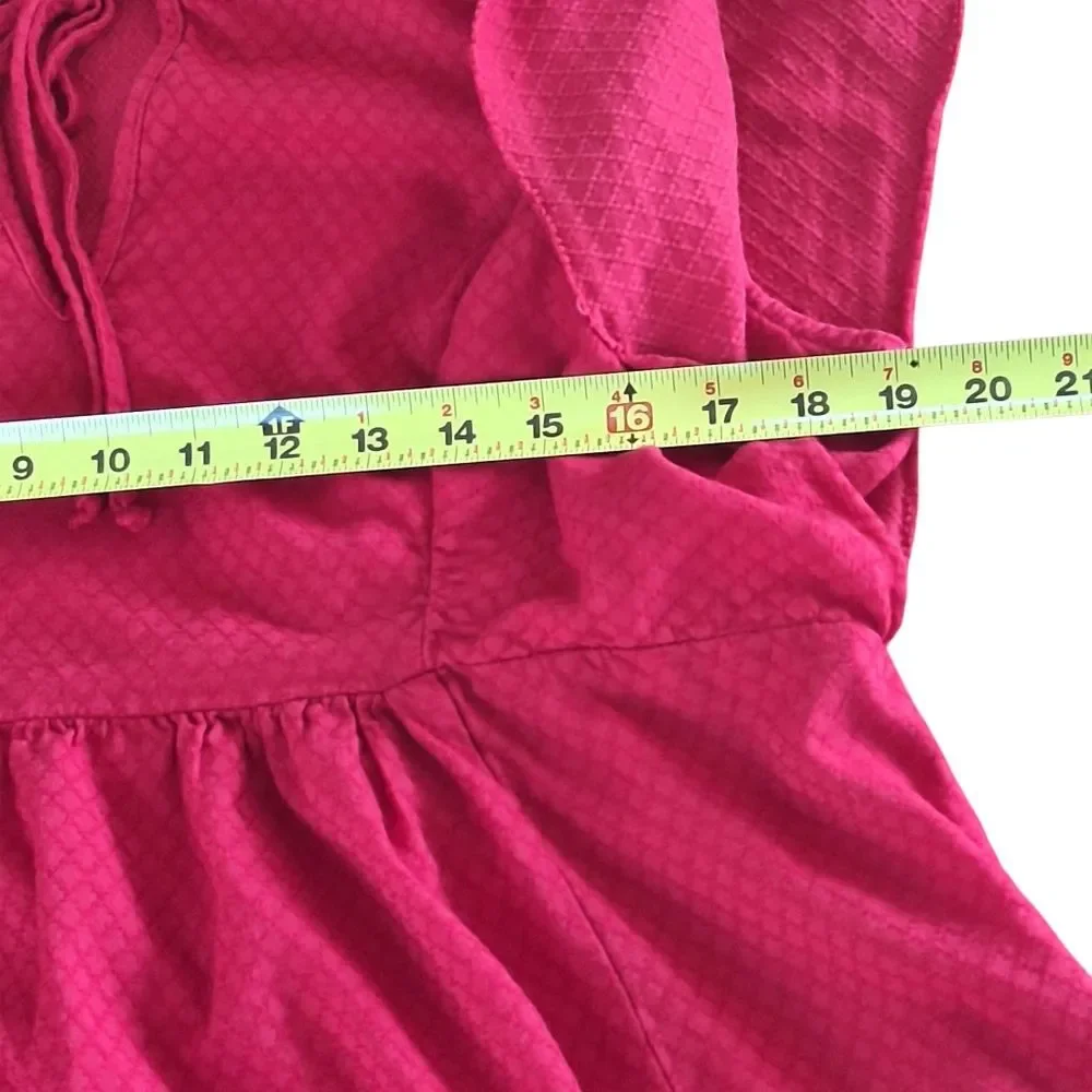 Knox Rose Dress Red Ruffle Dress with Pockets Cottagecore Relaxed Fit size Large